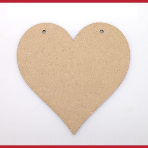 MDF Hearts - Two Holes - Garland Style (sizes from 2cm up to 30cm)